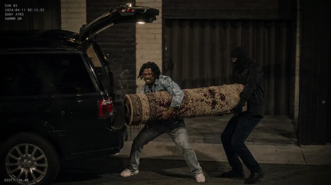 Task force cam: the rug goes into the SUV